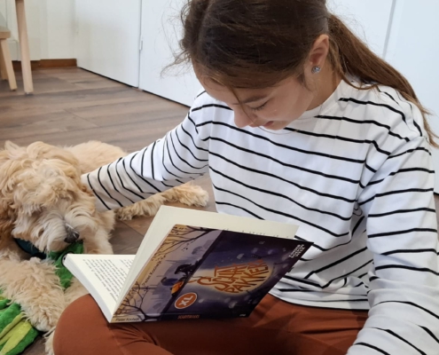 Therapiehond Bobbie aan het werk