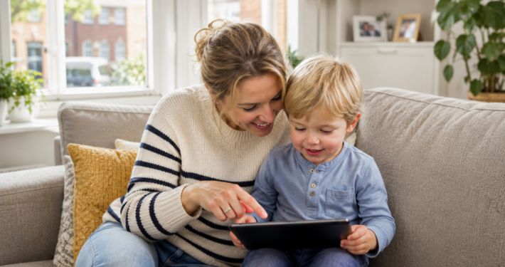 Kind met tablet