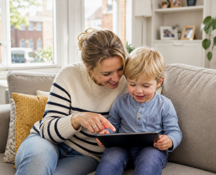 Kind met tablet